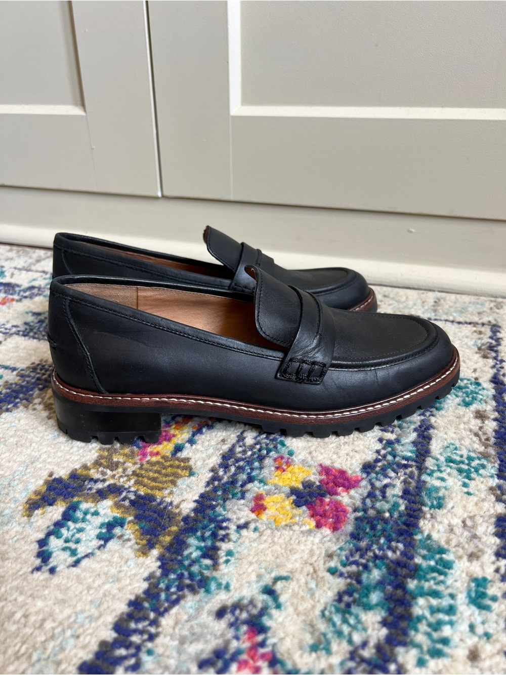 Madewell The Corinne Lugsole Loafer in Black Leather NE526 size women’s 8 - Picture 2 of 8